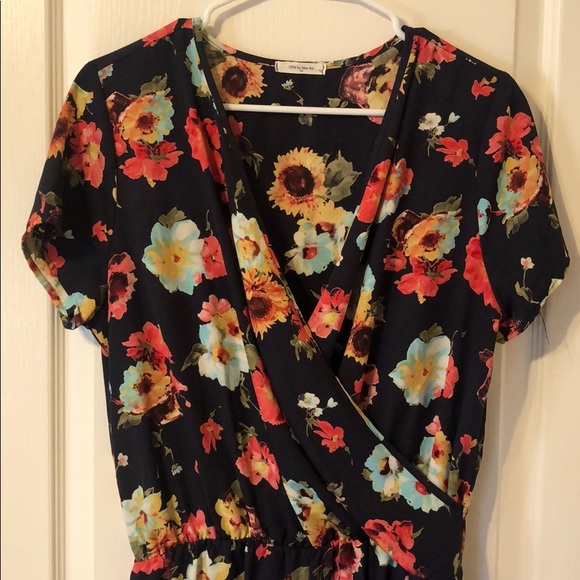 Navy and Floral Romper - Picture 3 of 5